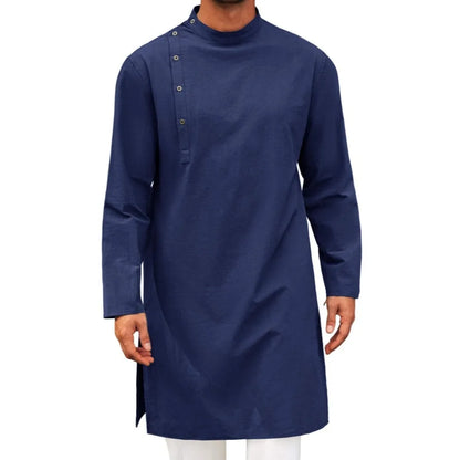 Mens Arab Long Shirt Traditional Muslim Thobe Kaftan Casual Wear Muslim Fashion