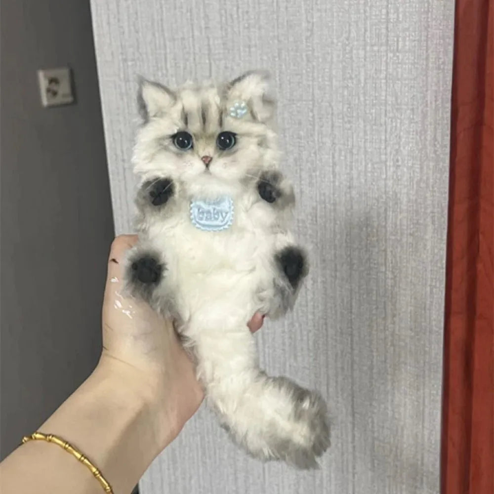 High Quality Cute Handmade Twisty Stick Little Cat Pendant Keychain Plush DIY Material Package Gifts Twist Bar Kitten Doll Toy