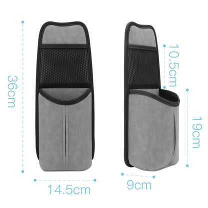 Car Seat Back Bag With Tissue Holder Car Seat Side Storage Bag Car Multifunctional Hanging Drink Holder Mesh Storage Pocket