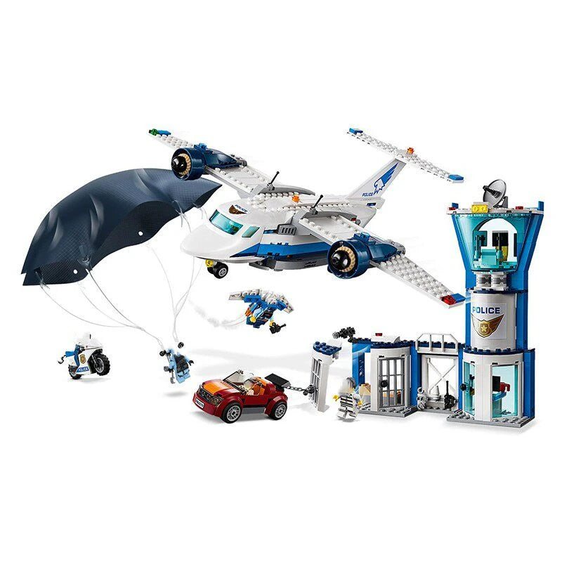 City Series 60210 Sky Police Air Base Air Special Police Base Parachute Police Station thief Assembled Building Block Toys