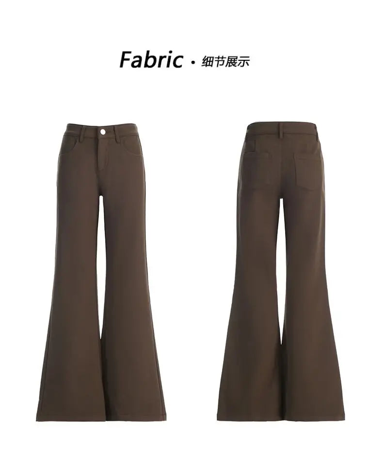 Spring 2026 Anti-wrinkle Flared Black Slimming Casual Pants New Thin Low-waisted Loose Flared Pants