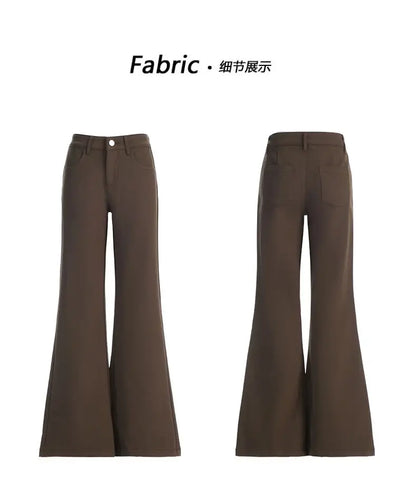 Spring 2026 Anti-wrinkle Flared Black Slimming Casual Pants New Thin Low-waisted Loose Flared Pants