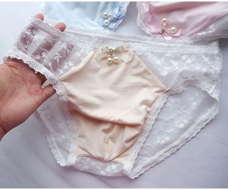Man's Sexy Lace Briefs Panties Motal Comfort Soft Pink Underwear Role-play Underpants BF Gifts FKK Party Harajuku Panty