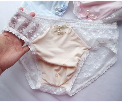 Man's Sexy Lace Briefs Panties Motal Comfort Soft Pink Underwear Role-play Underpants BF Gifts FKK Party Harajuku Panty