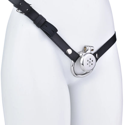 FRRK 268 Flat Button Sissies Male Chastity Cage, 240 Steel Urethral Inverted Chastity Belt, Slave Man Sex Toy Anti-Cheating
