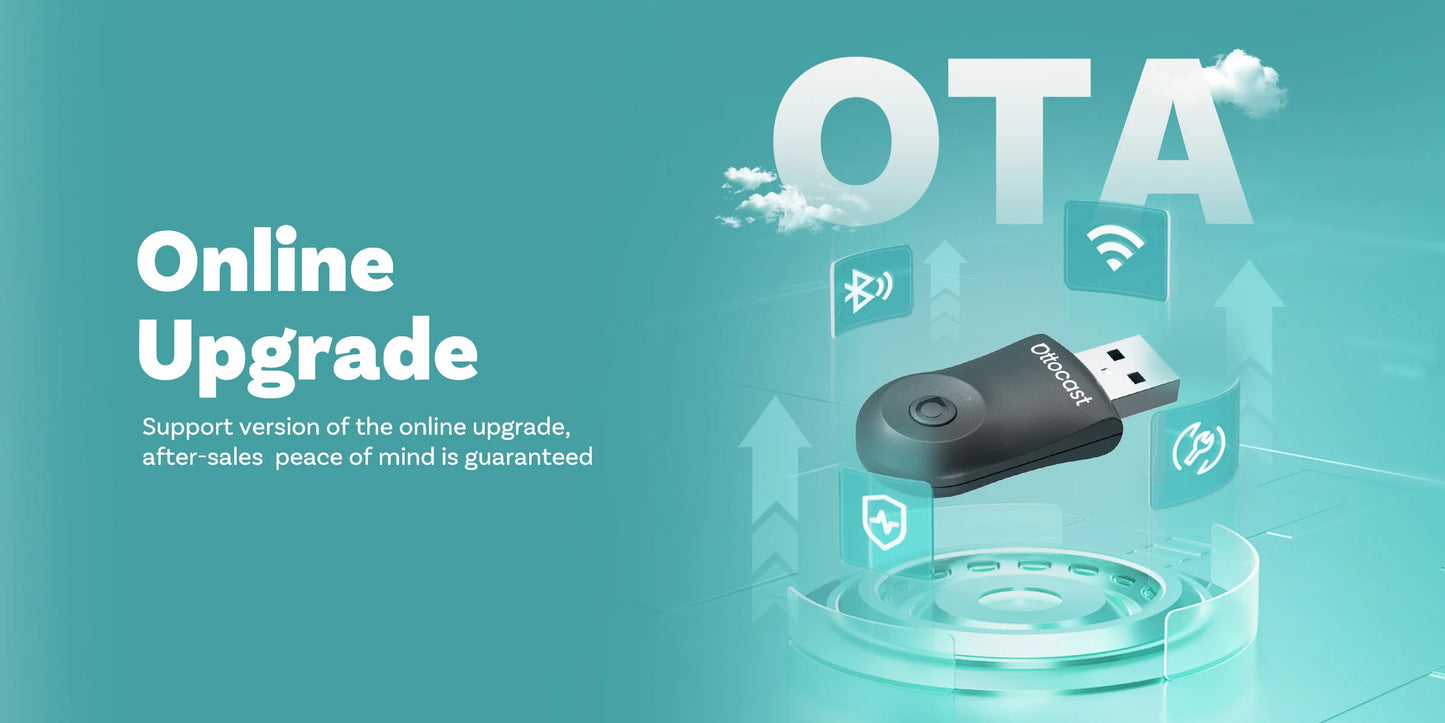 OTTOCAST NEW Mini Wireless CarPlay Android Auto Wireless Adapter Plug And Play WiFi Fast Connect Dongle For Toyota Audi Benz