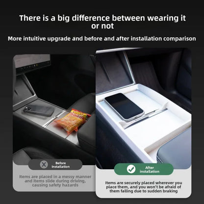For Tesla Model 3/Y/YL Highland Juniper 2026 Center Armrest Storage Box Tray Console Organizer Box Accessories
