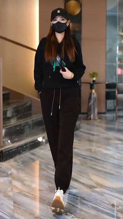 Winter Thickened and Padded Corduroy Pants Women 2023 New Women's Loose Bunched Feet Harlan Pants Women