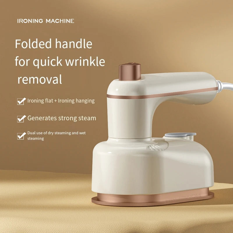 Mini Rotating Electric Travel Iron Dual Steam and Dry Use Portable Water Spray Gentle on Clothes Fast Heating Garment Care Tool