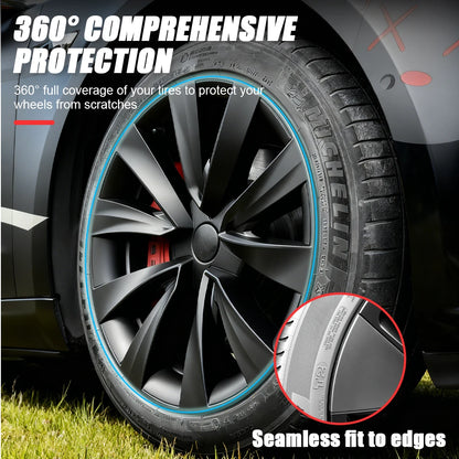 4PCS Hub Caps for Tesla Model 3 18 Inch Wheel Cover Performance Replacement Aero Wheels Full Rim Accessories 2018-2023 2022 2021