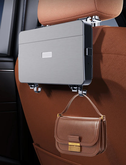 Lrbh Premium Plastic Rear Seat Organizer, with Foldable Tray, Dual Cup Holders, Phone Slot, and Large Storage Space, Easy to Install Vehicle Seat Back Accessories