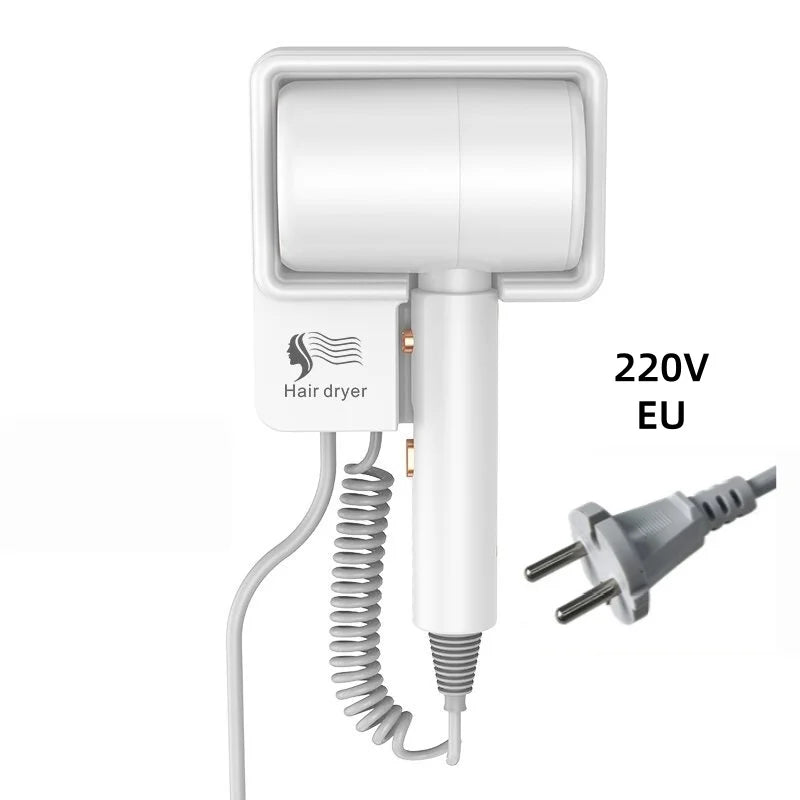 New High-Power Wall Mounted High Air Volume Quick Drying Hair Dryer For Hotels Without Punching Holes