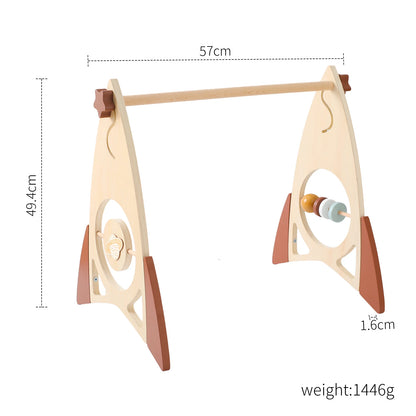 Foldable Baby Play Gym,0 Months Wooden Infant Activity Gym Hanging Toys Tool-Free Assembly Gym,Great for Newborn Development