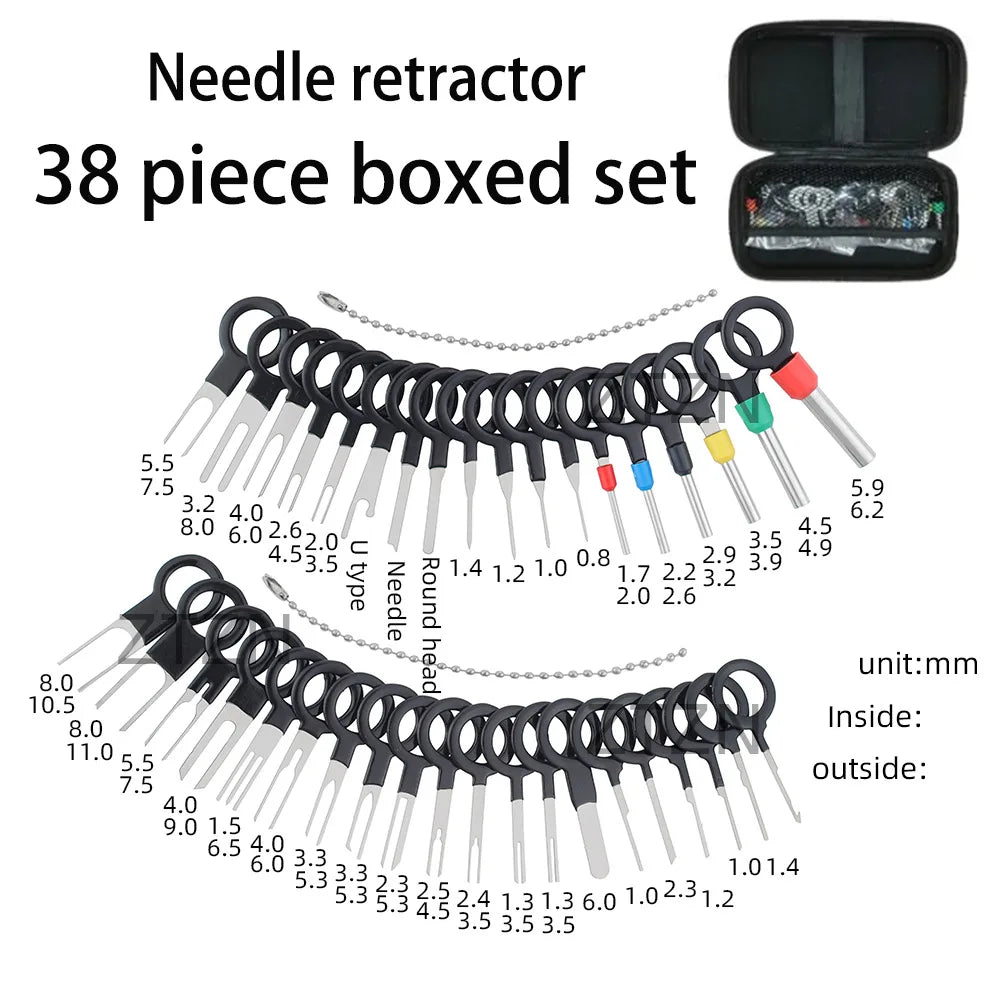 Car Terminal Removal Tool Kit - Wiring Harness Connector Pin Extractor Set with Storage Case for Automotive Electrical Repair