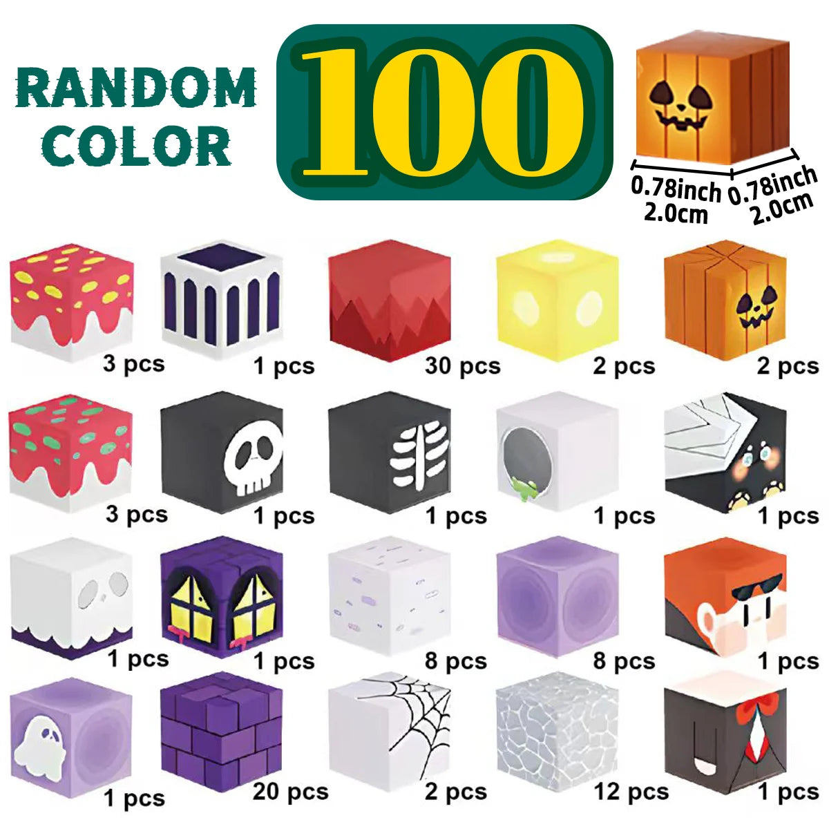 Halloween Day Theme Magnetic Building Blocks, Magnet Cubes, Magnetic Toys, Perfect Birthday Christmas Halloween Gifts