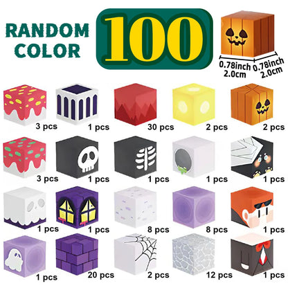 Halloween Day Theme Magnetic Building Blocks, Magnet Cubes, Magnetic Toys, Perfect Birthday Christmas Halloween Gifts