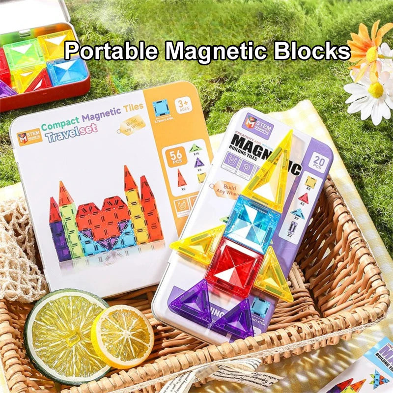 Mini Size Magnetic Building Blocks Portable Magnet Designer Construction Set Model Building Educational Toys for Children Gifts