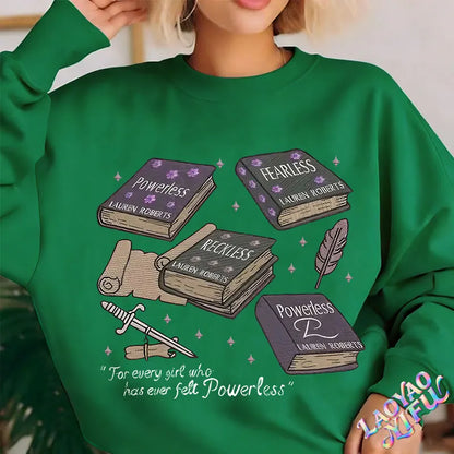 Powerless Series Lauren Roberts Shirt Kai Azer & Paedyn Gray Pullovers Fantasy Bookish Graphic Hoodie Powerful Book Sweatshirt