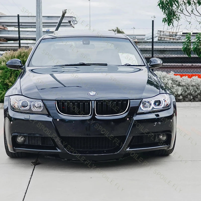 For BMW 3 Series 2005-2008 E90 E91 325I 328I 335I High Quality ABS Car Front LED Racing Grills Body Kit Grille Glossy Black