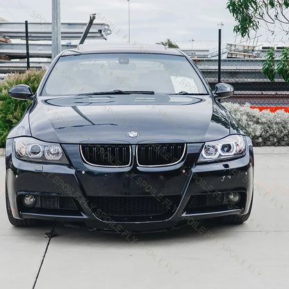 For BMW 3 Series 2005-2008 E90 E91 325I 328I 335I High Quality ABS Car Front LED Racing Grills Body Kit Grille Glossy Black