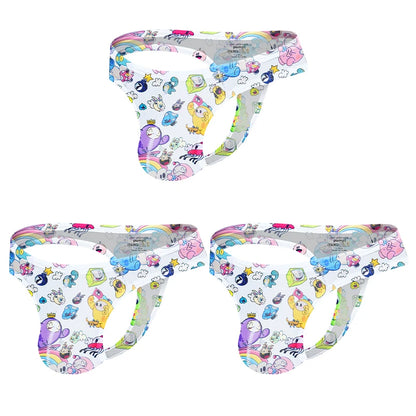 1/2/3PCS Man Thongs Underwear Hot Sale Modal Graffiti Printed Sexy Men Underpant Quick Dry Slip Panties Jockstrap Men's Thongs
