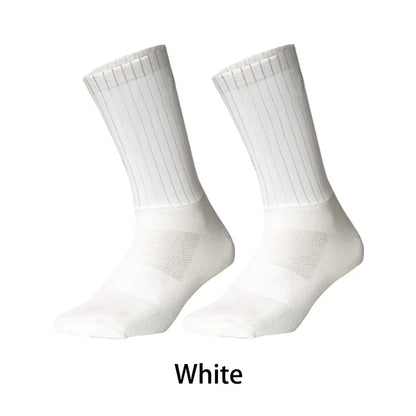 Cycling Slip Anti Silicone Summer Whiteline Aero Socks Socks Men Bicycle Sport Running Pure Color Bike Socks Calcetines Socks