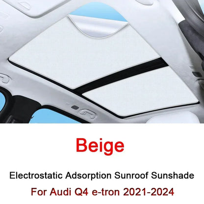 Roof Sunshade Fit For Audi Q4 e-tron 2021-2023 2024 Car Electrostatic Adsorption Sunroof Sunshade Skylight Blind Shading Sticker