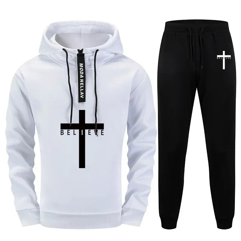Comfort Jogging Men's Tracksuit Hot Sale Autumn Winter Casual Hooded Outdoor Daily Sports Single Piece Sweatshirt And Sweatpants