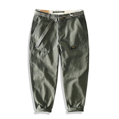 Yu Wenle Amekaji Trendy Versatile Workwear Pants Men American Retro Trousers Fashion Cargo Pants Man Straight Casual Baggy Pants