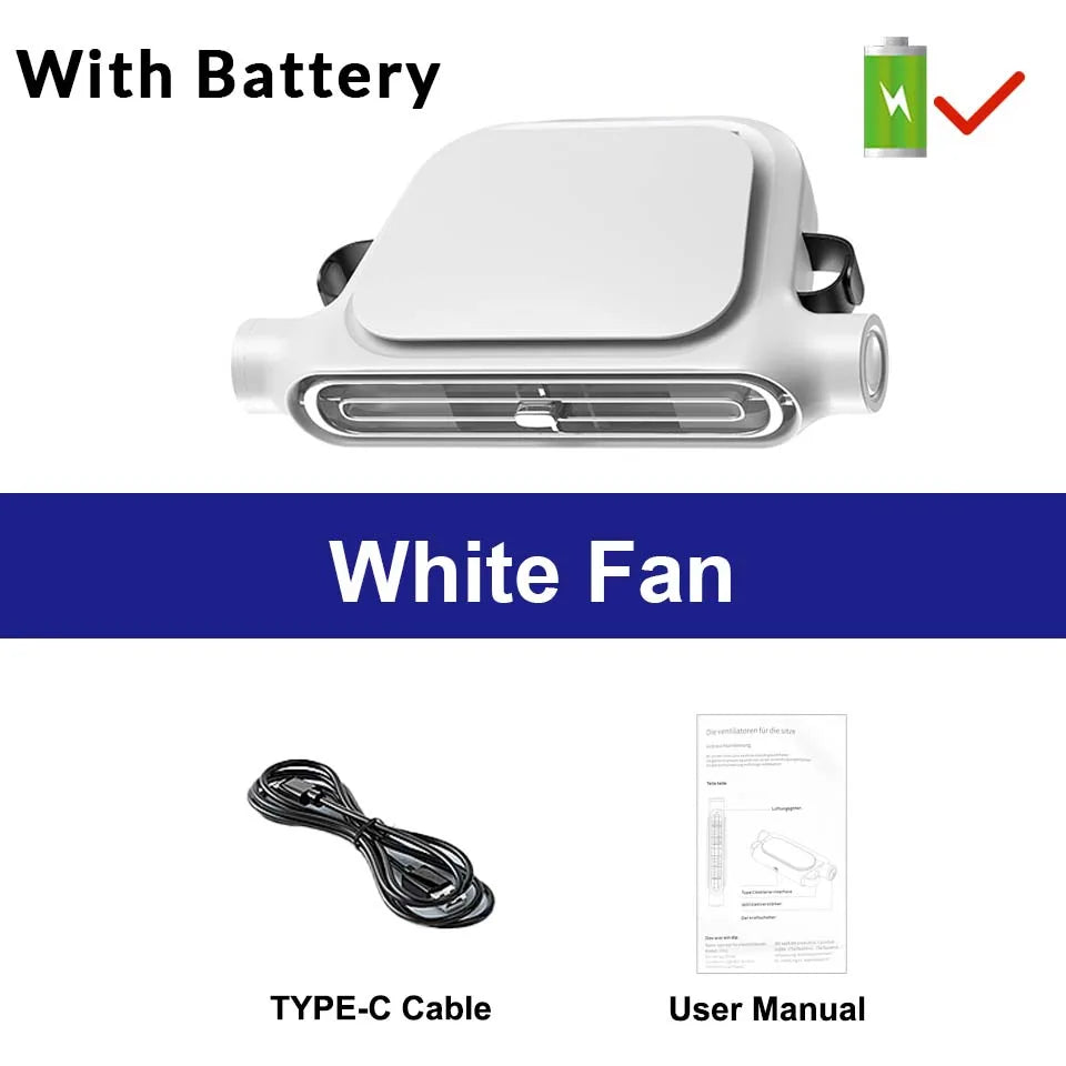 Summer Car Seat Cooling Fan 3 Speed Quiet USB Headrest Ventilation 5V Portable Backseat Cooler with 3000mAh Battery or Corded