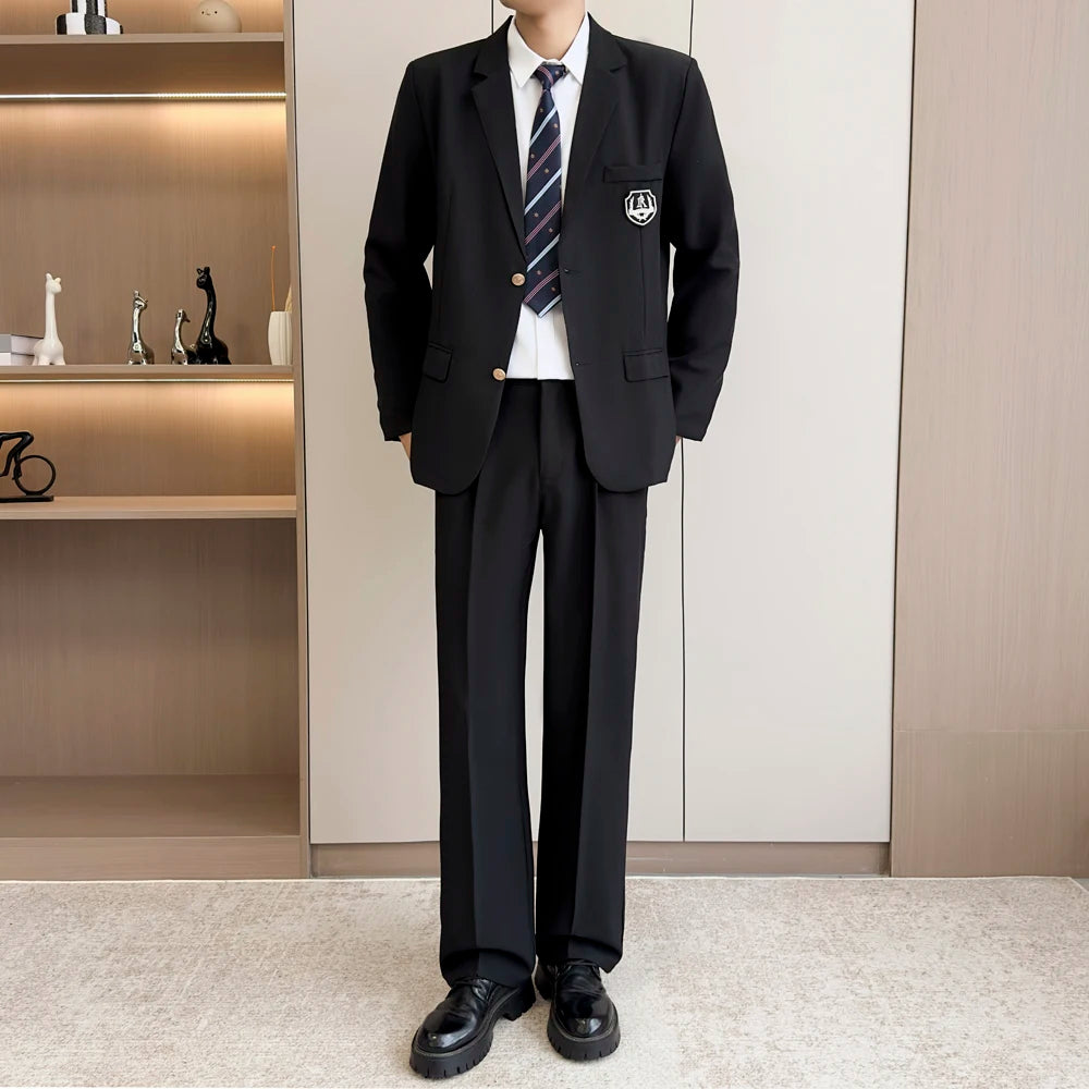 2026 New Style Men's Suit - Korean Fashion Suit - Soft and Breathable Trendy Solid Color Suit Set - S-5XL