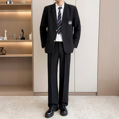 2026 New Style Men's Suit - Korean Fashion Suit - Soft and Breathable Trendy Solid Color Suit Set - S-5XL