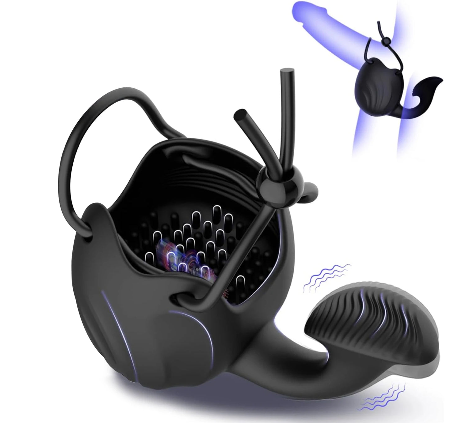 Vibrating Cock Ring Male Sex Toys Penis Ring Vibrator Adult Toys for Men Perineum Stimulator with 9 Vibration Testicle Toys