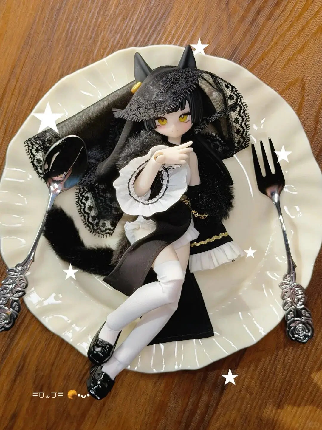 Miaomiaomiao Cifang Bjd Doll One Eighth Scale Articulated Cat Girl Blind Box Cute Trendy Ornament Moonlight Fairy Tale Gift Toy