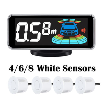 Multiple Radar Parking Sensor Kit Backlight Parktronic LED Display System Backup Monitor Detector Assistant 4/6/8 Sensor Alarm