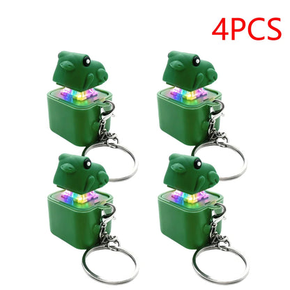 Rechargeable Keyboard Clicker Frog Fidget Toys W/ Sound Lights Portable Click Button Keychain for Kids Boys Girls Gift