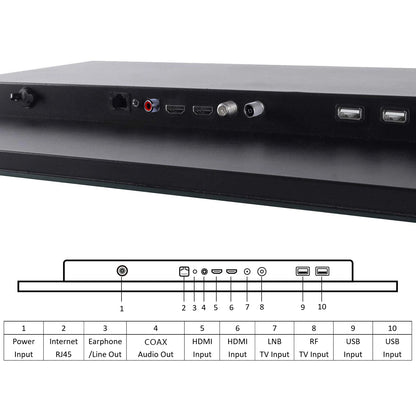 Souria 22.1 inches Smart Black Color Waterproof Bathroom LED TV for Luxury Hotel SPA Kitchen TV Bluetooth Android New