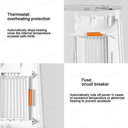 MIJIA Desktop Fan Heater,45° Oscillating,PTC Ceramic Indoor Electric Heaters,Compact Lightweight,CN Version With Adapter
