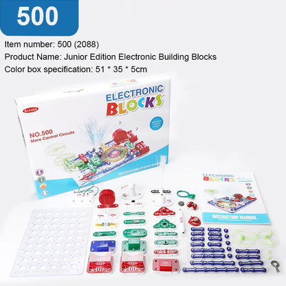 Puzzle New Circuit Electronic Building Blocks Scientific Experiment Education Children Assemble Toys Electronic Exploration 8+