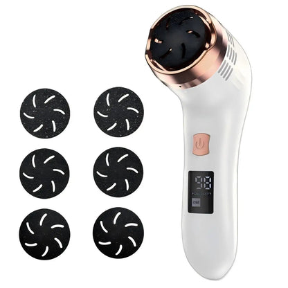 Rechargeable Foot Callus Remover Electric Pedicure Tool with Vacuum 6 Replaceable Heads USB Charging