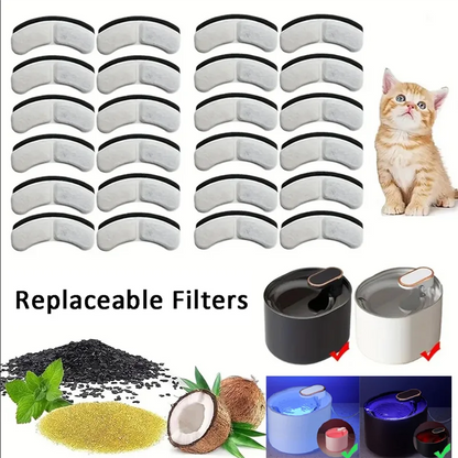 A98I-Pet Water Dispenser Filter Cartridge Set 12Pcs Cat Water Fountain Replacement Parts For Dog Feding And Drinking Supplies
