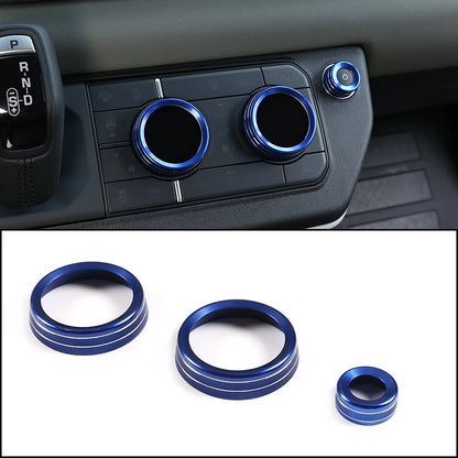 cheya Car central control air conditioner volume knob decorative cover For Land Rover Defender 110 2020+ Aluminum accessories