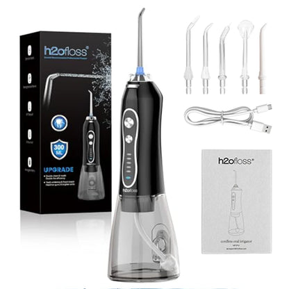 H2ofloss Water Flosser For Teeth Portable Oral Irrigator Dental Water Jet High Pressure Cleaning Mouth Washing 300ML 5 Modes