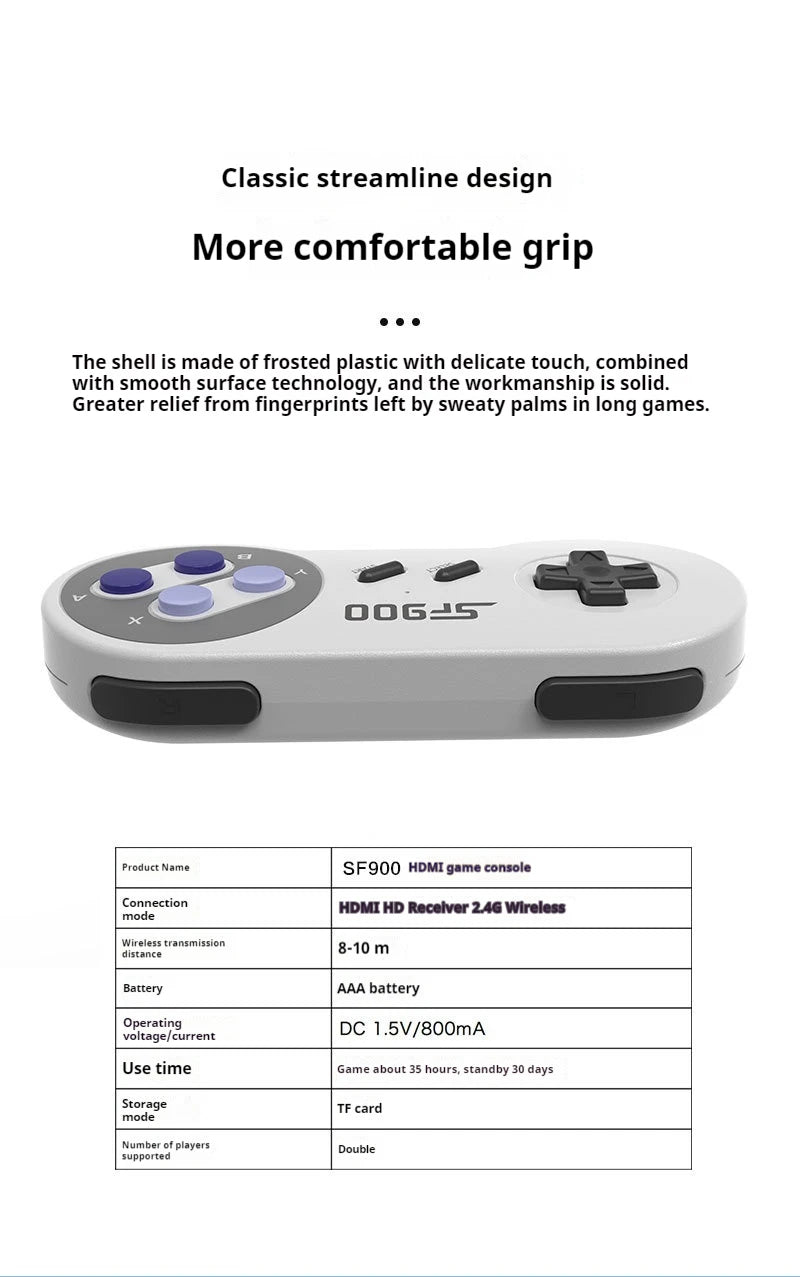 SF900 Mini Video Game Console 2.4G Dual Wireless Console Game Stick 5000 Classical Games TV Game Sticks Game Gifts