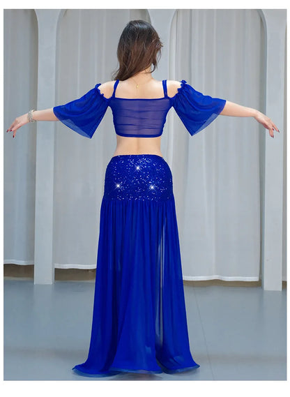 Sexy Sequin Belly Dance Costume 2025 Summer New Arrival High-End Practice Suit Performance Ethnic Dancewear Chinese Manufacturer