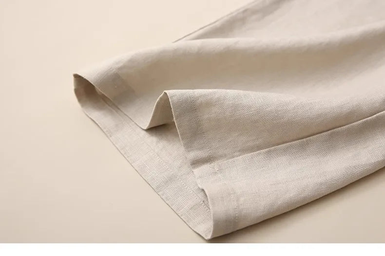 Fashionable Retro Linen Top And Pants Set for Women High End Cotton Linen Ensemble Summer 2026 Elegant Two Piece Suit