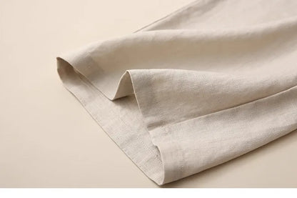 Fashionable Retro Linen Top And Pants Set for Women High End Cotton Linen Ensemble Summer 2026 Elegant Two Piece Suit