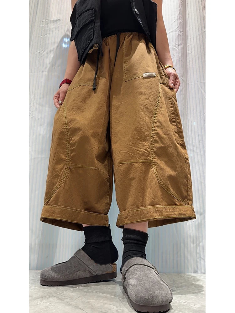 Amax LuluE 2026 Japanese Design Soild Pants Females Summer Fashion Loose Elegant Harem Trousers Womens Vintage Leisure Clothes