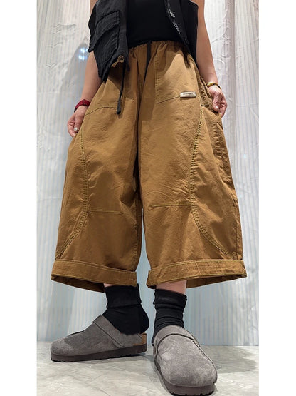 Amax LuluE 2026 Japanese Design Soild Pants Females Summer Fashion Loose Elegant Harem Trousers Womens Vintage Leisure Clothes