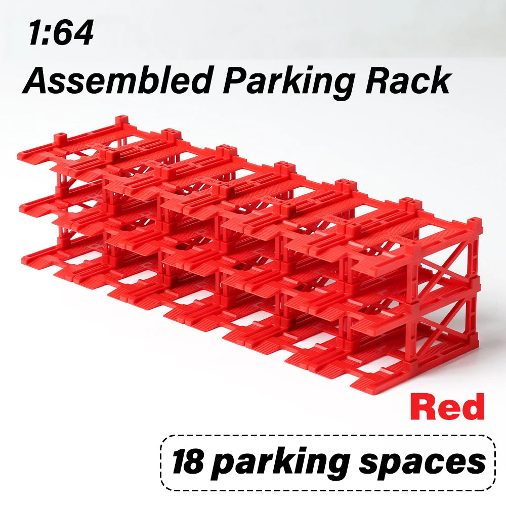 KicarMod 1/64 Diecast Model Car Manual Assembly of 3D Parking Building Multi-Layer Structure with Free Combination Display Car